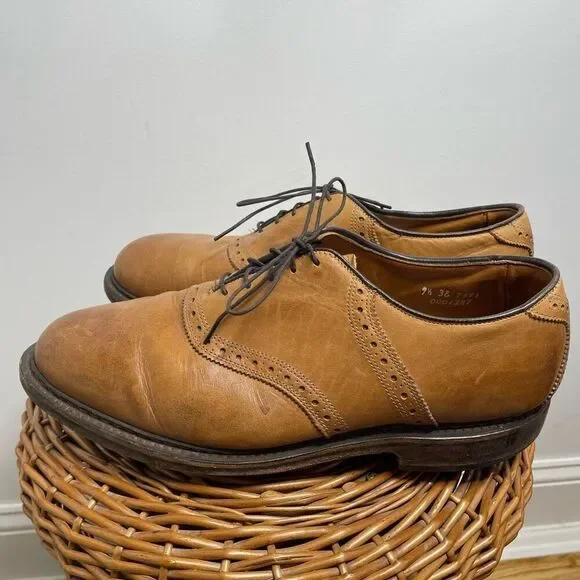 Allen Edmonds Shelton Walnut Rubber Sole Saddle Oxford Lace Up Dress Shoes 9.5 - Picture 5 of 8